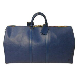 Louis Vuitton Keepall Boston Bag Epi Leather Blue